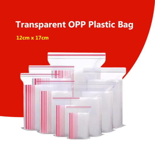 Transparent OPP Plastic Bag 12cm x 17cm - 100pcs